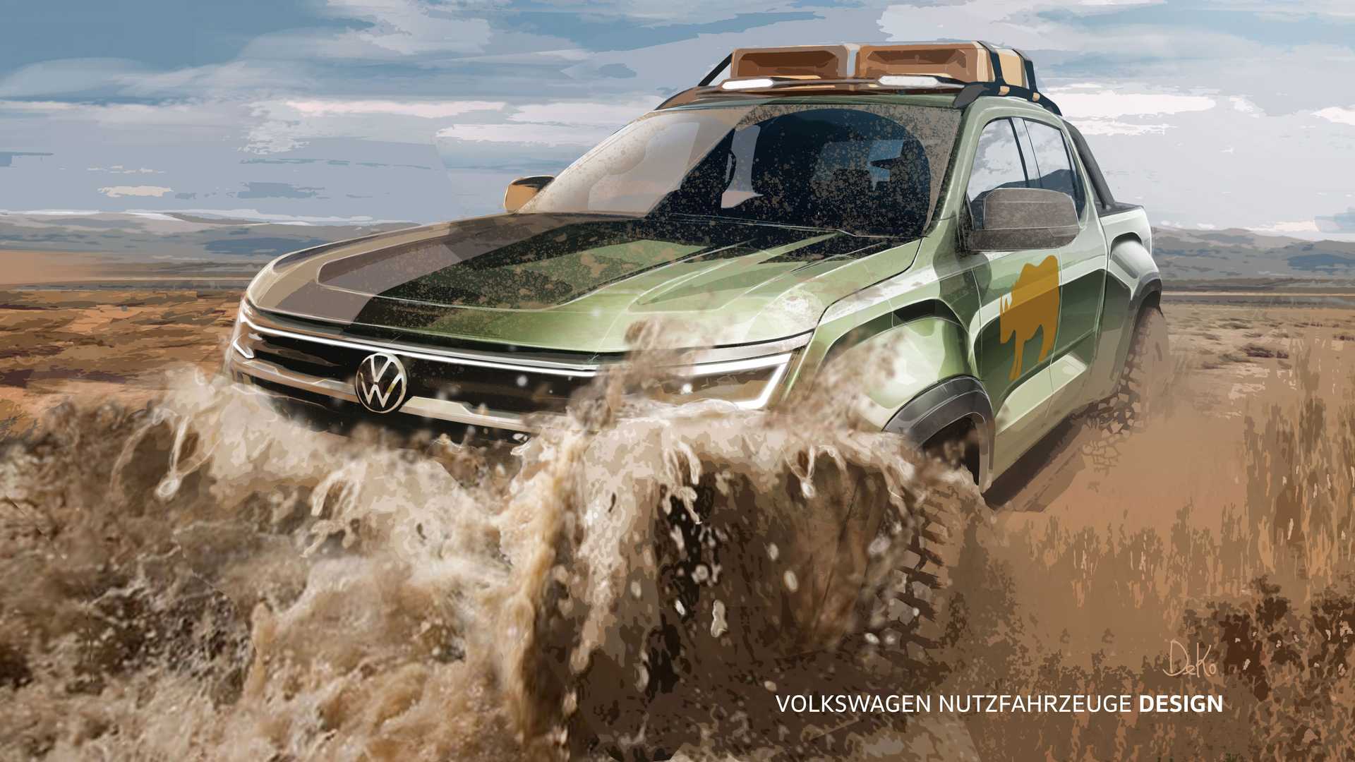 Компания Volkswagen показала пикап Amarok нового поколения 2022 года