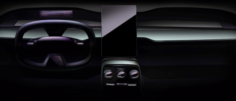 Компания Skoda установила в электрический концепт Skoda Vision 7S огромный экран
